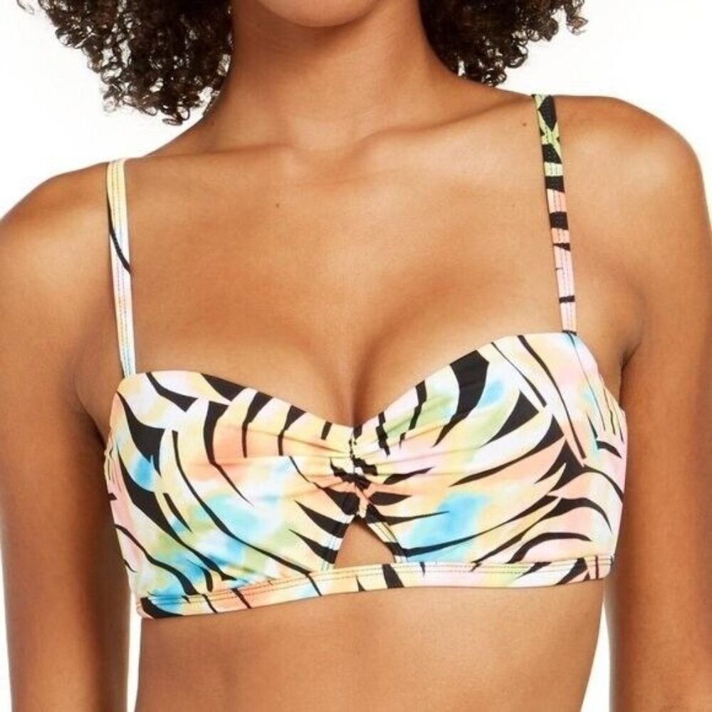 Sundazed PARADISE PALM Printed Becky Bra Sized Bikini Swim Top, 32DD